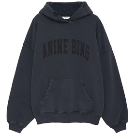Anine Bing Harvey Sweatshirt, Dark Washed Black